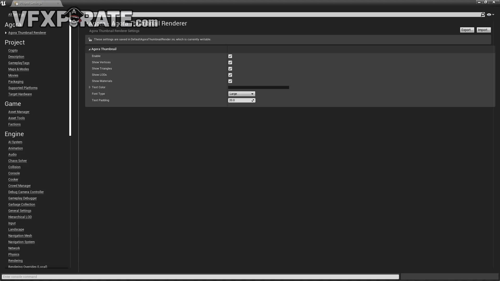 Agora Static Mesh Thumbnail Render Extension