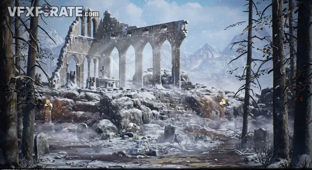 Modular Gothic Temple (medieval/winter/snow)
